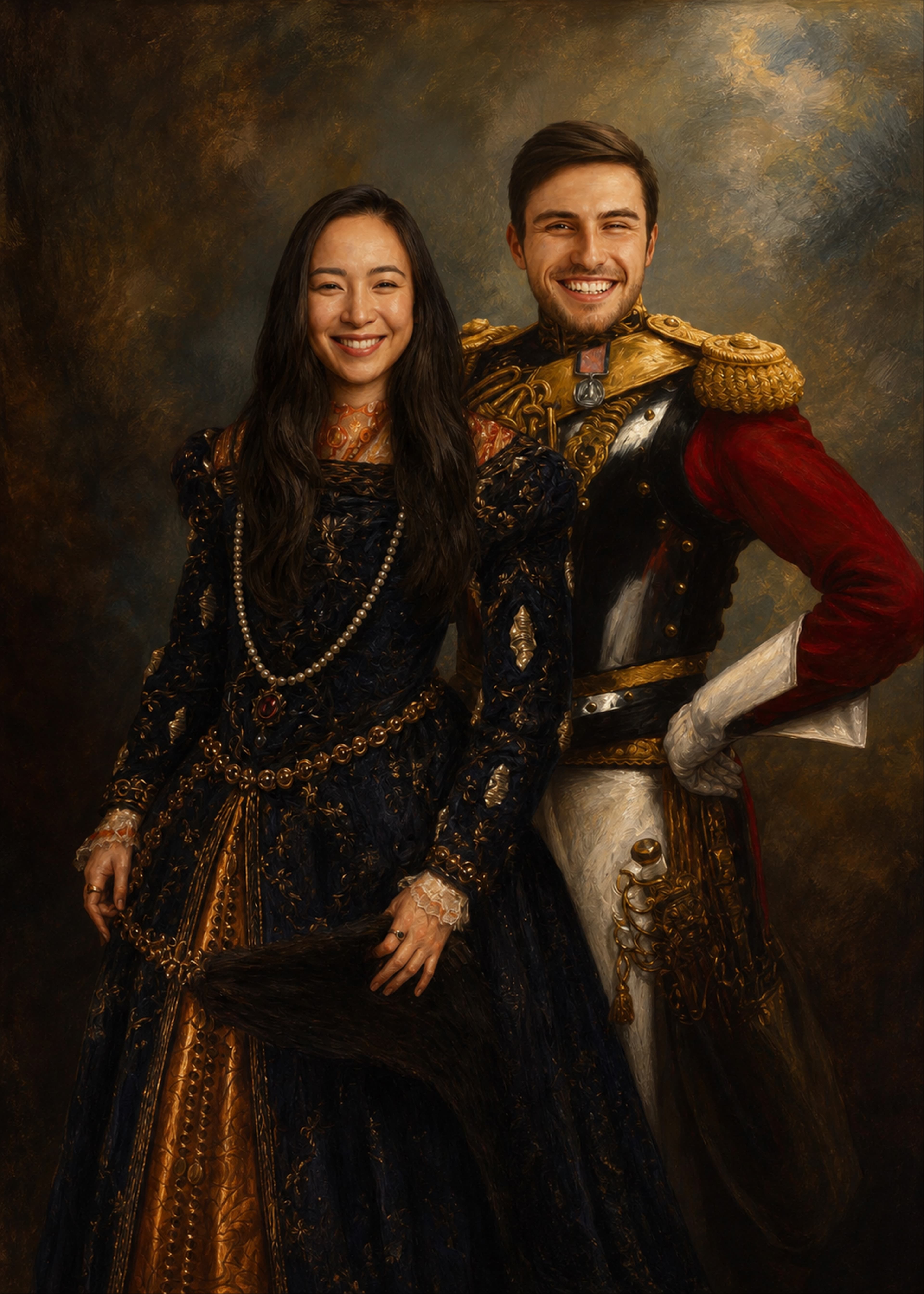 The Captain & The Countess - Custom Couple Portraits portrait style preview