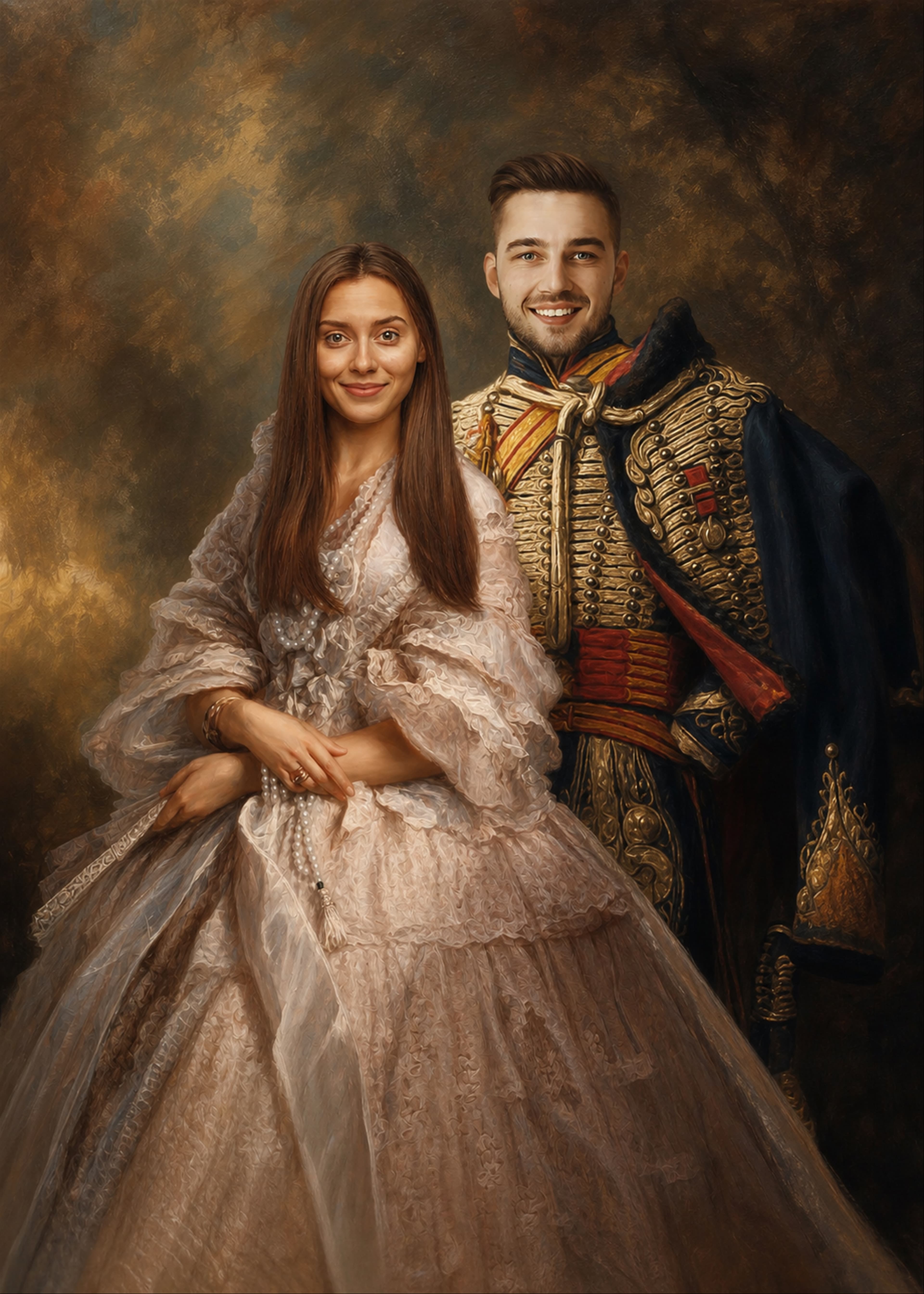 The Lieutenant and The Empress - Custom Couple Portraits portrait style preview