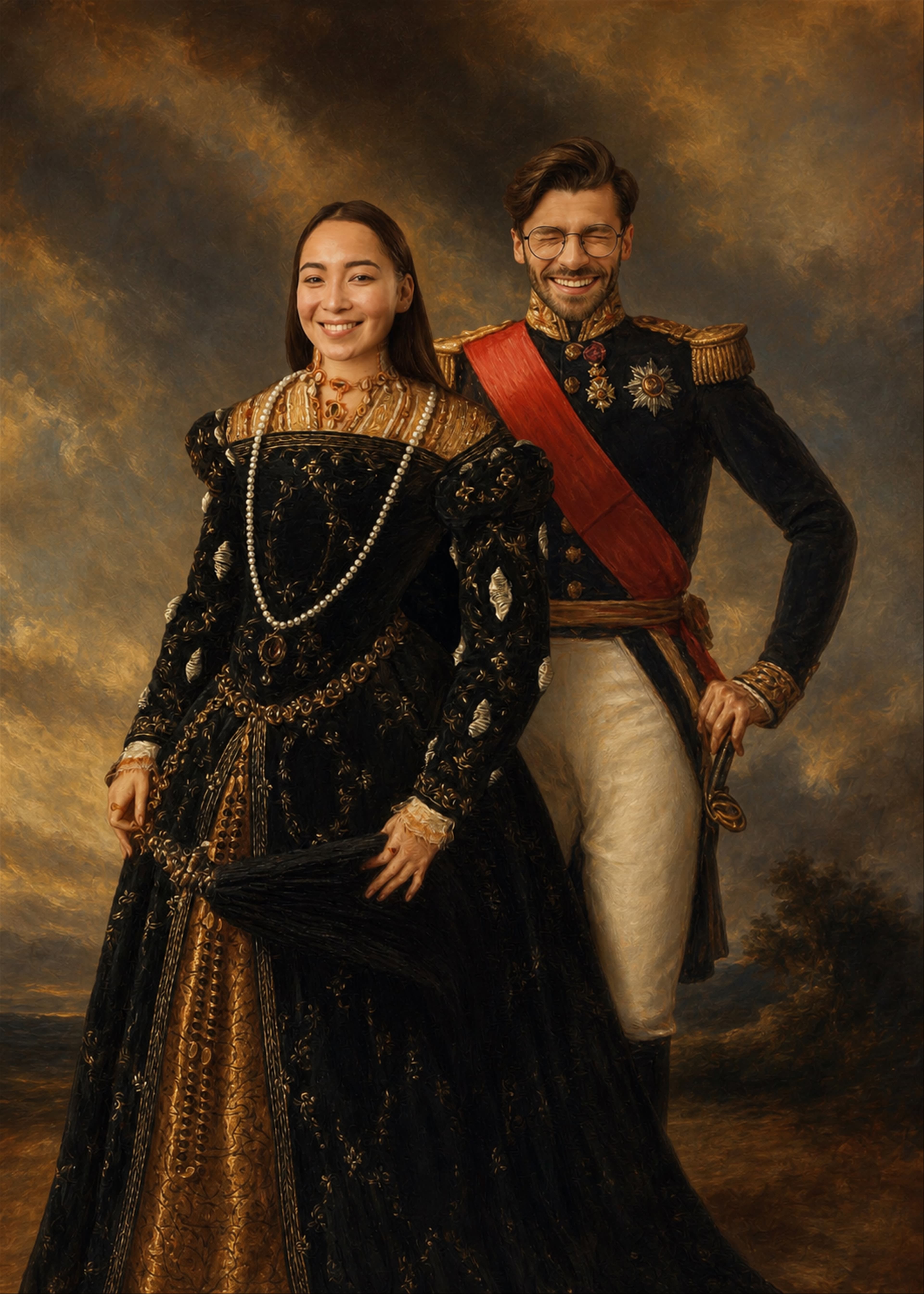 The Prince II & The Countess - Custom Couple Portraits portrait style preview