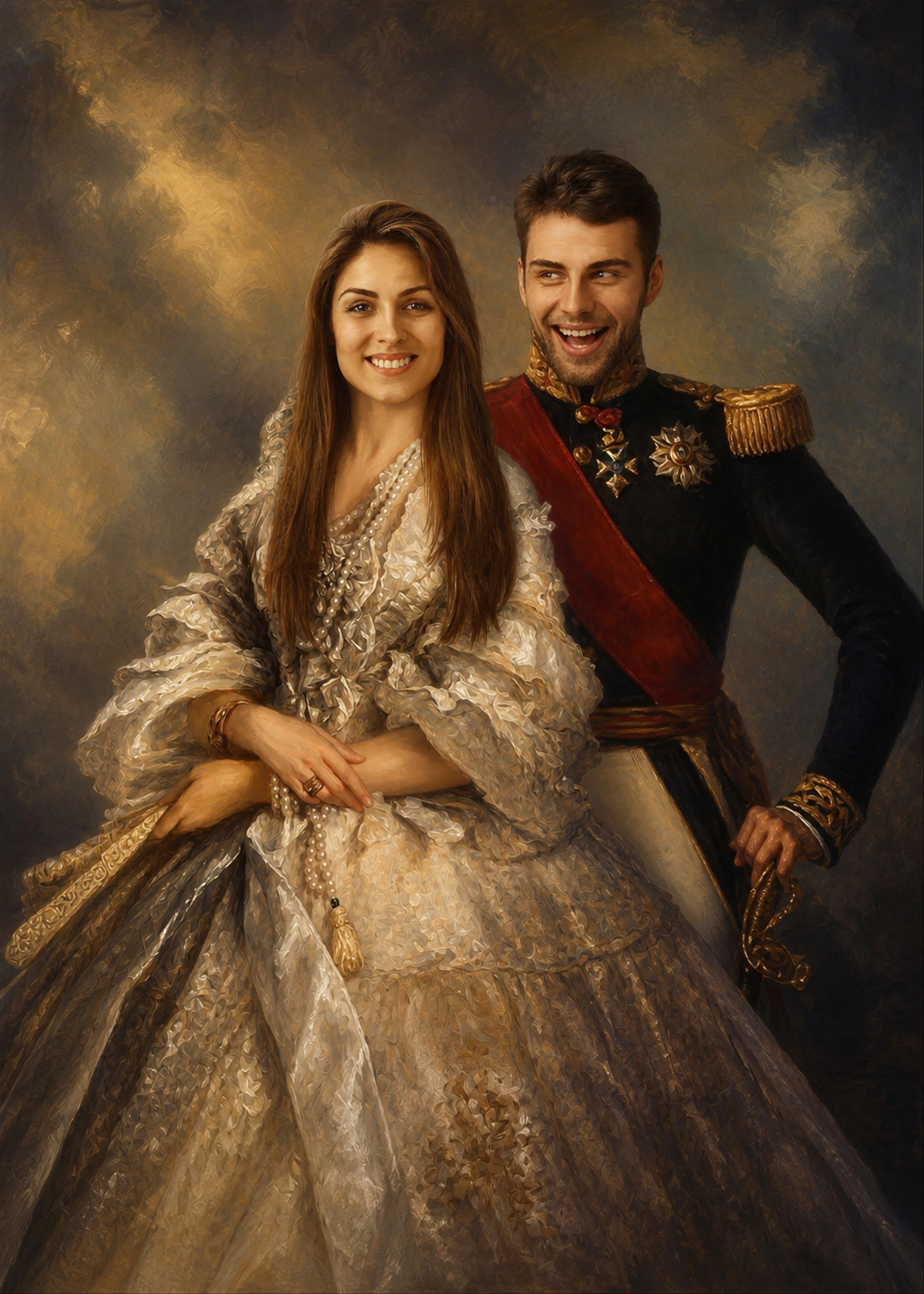 The Prince II & The Empress - Custom Couple Portraits portrait style preview