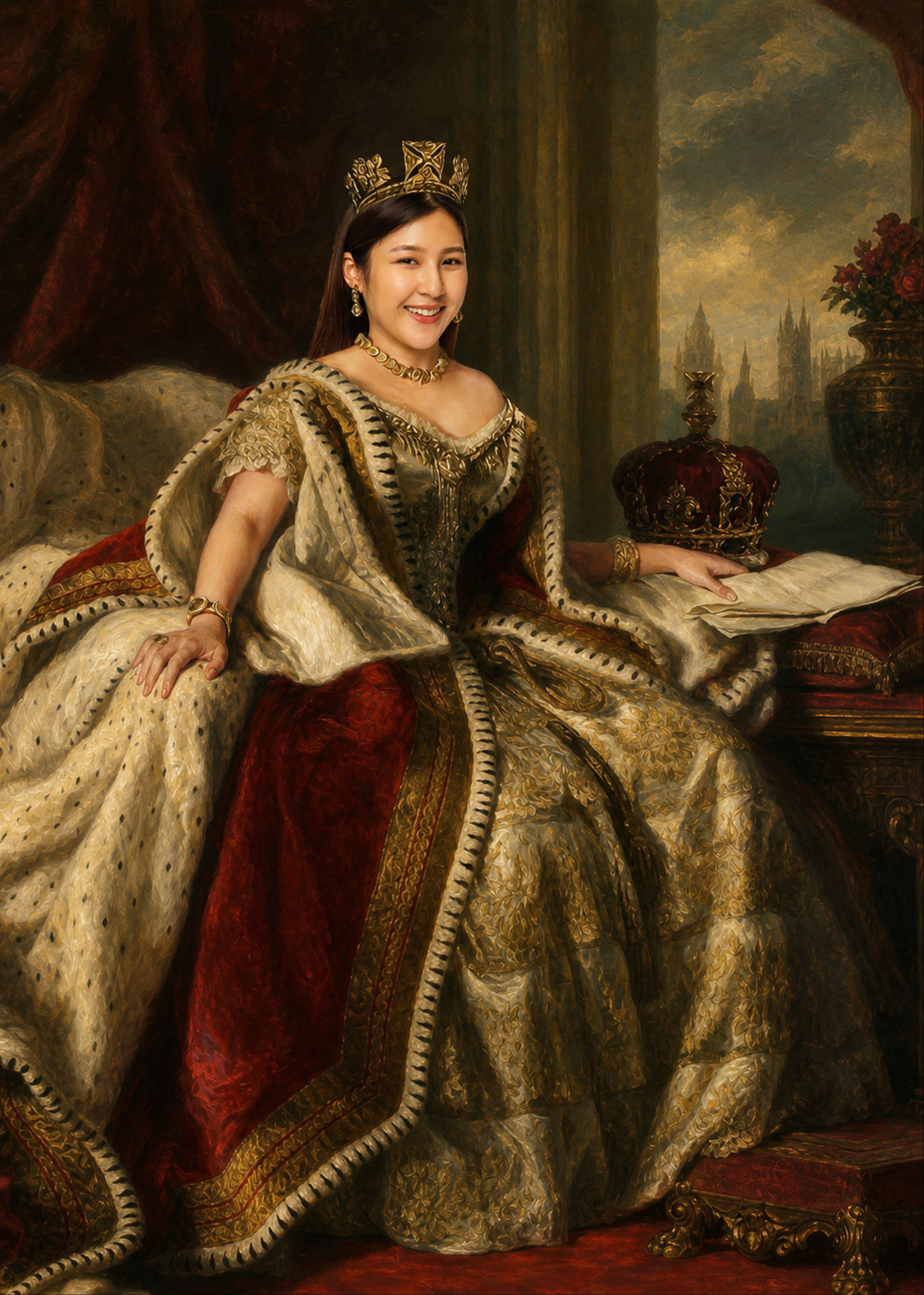 The Queen portrait style preview