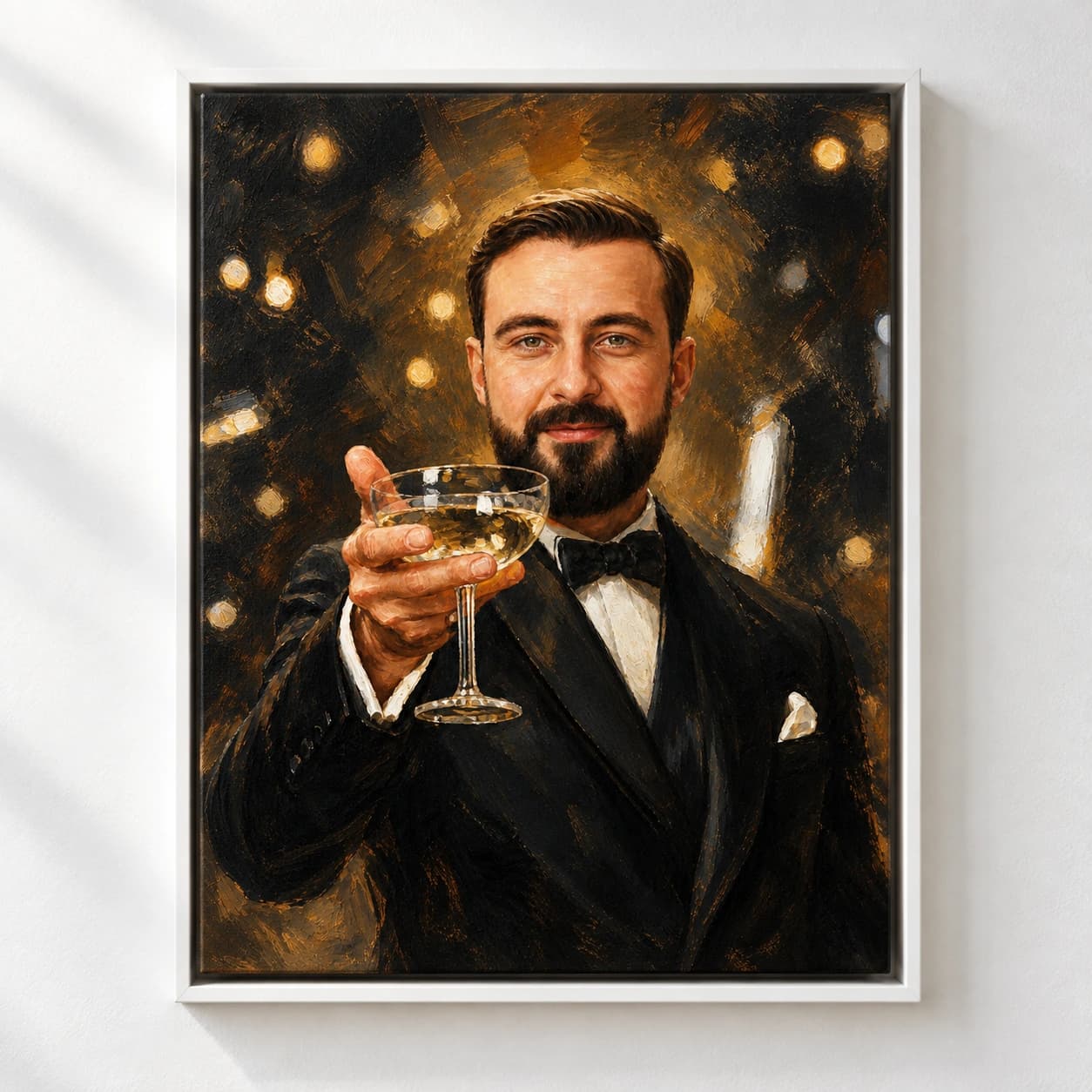 Cheers: white floating frame