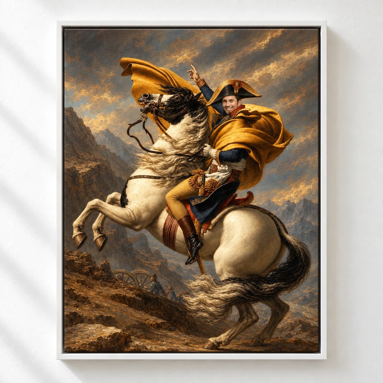 The Conqueror Custom Portrait: white floating frame