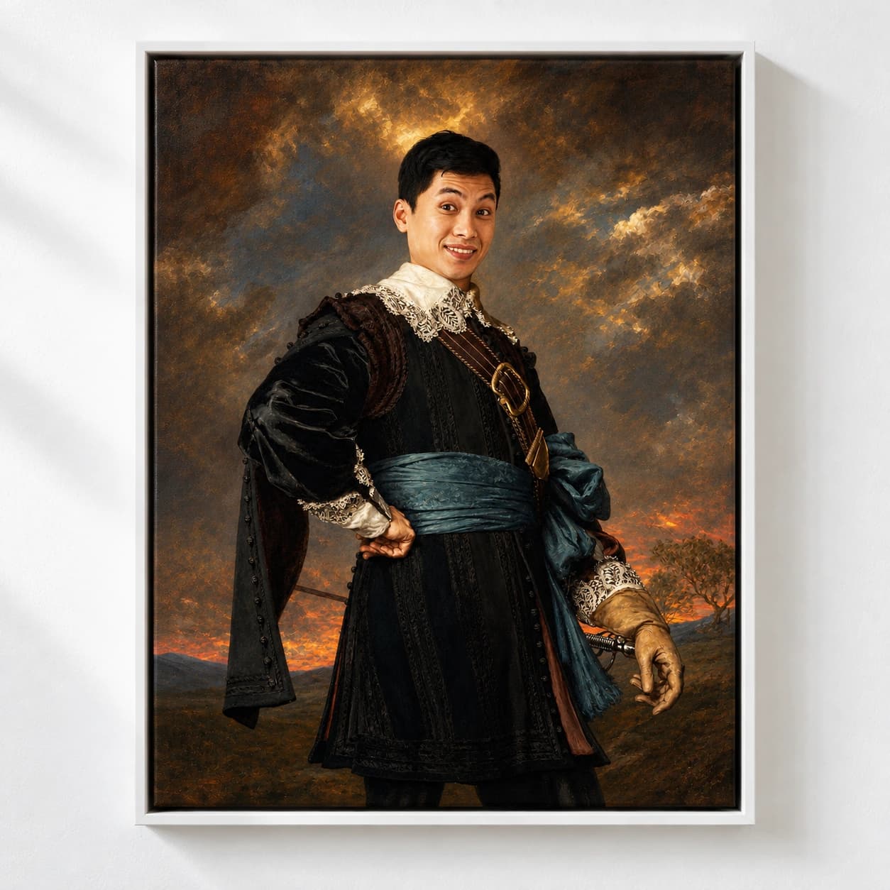 The Count: white floating frame