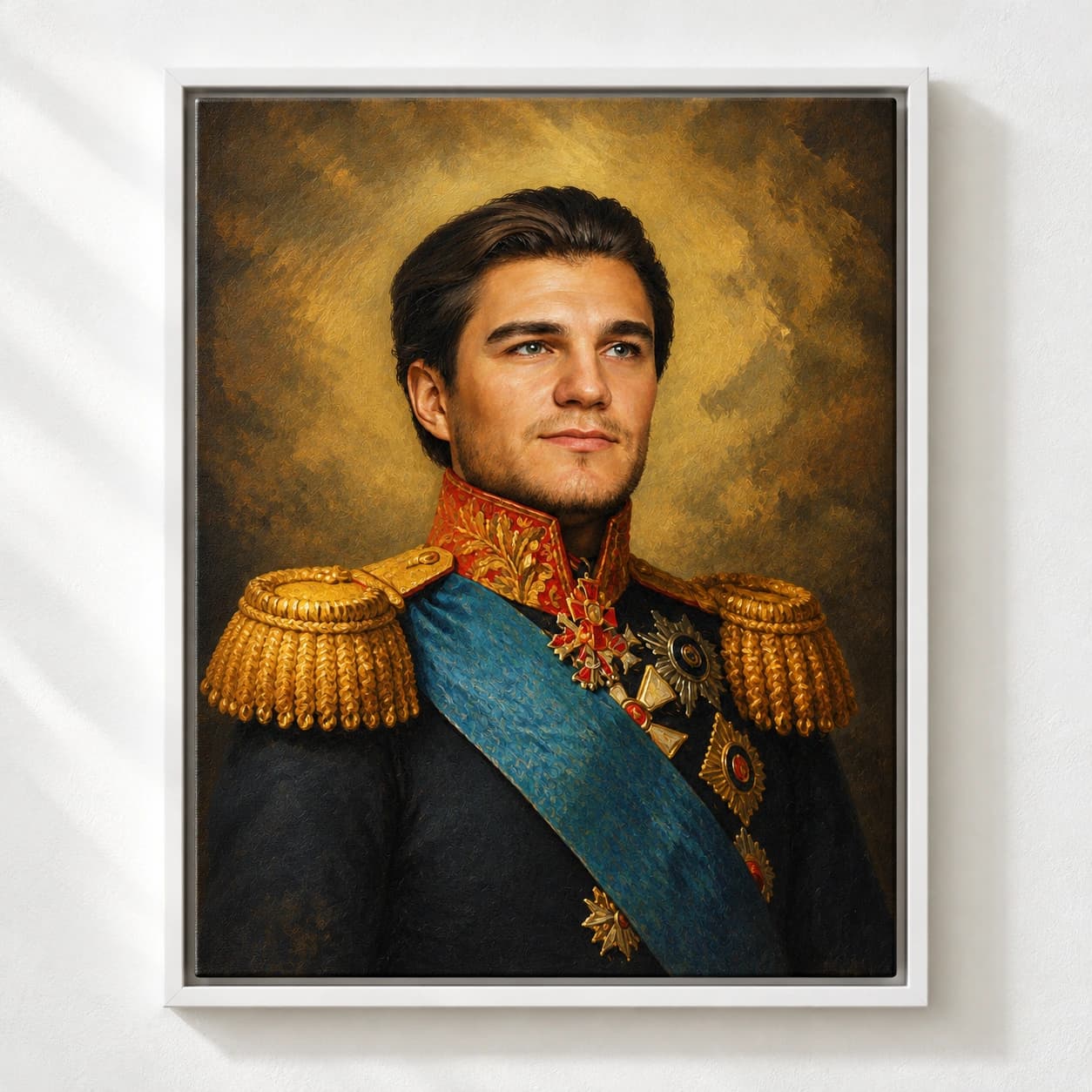 The Duke Painting: white floating frame