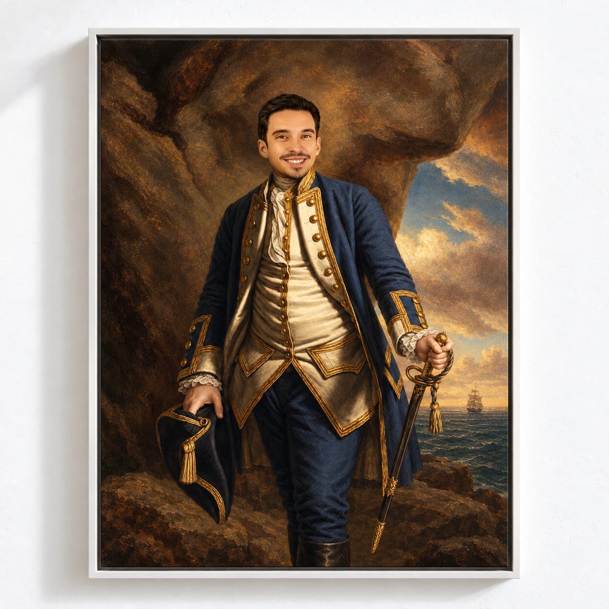 The Earl: white floating frame