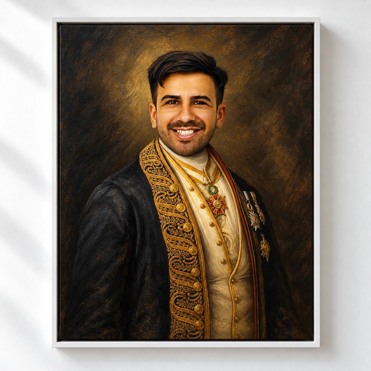 The Gentleman: white floating frame