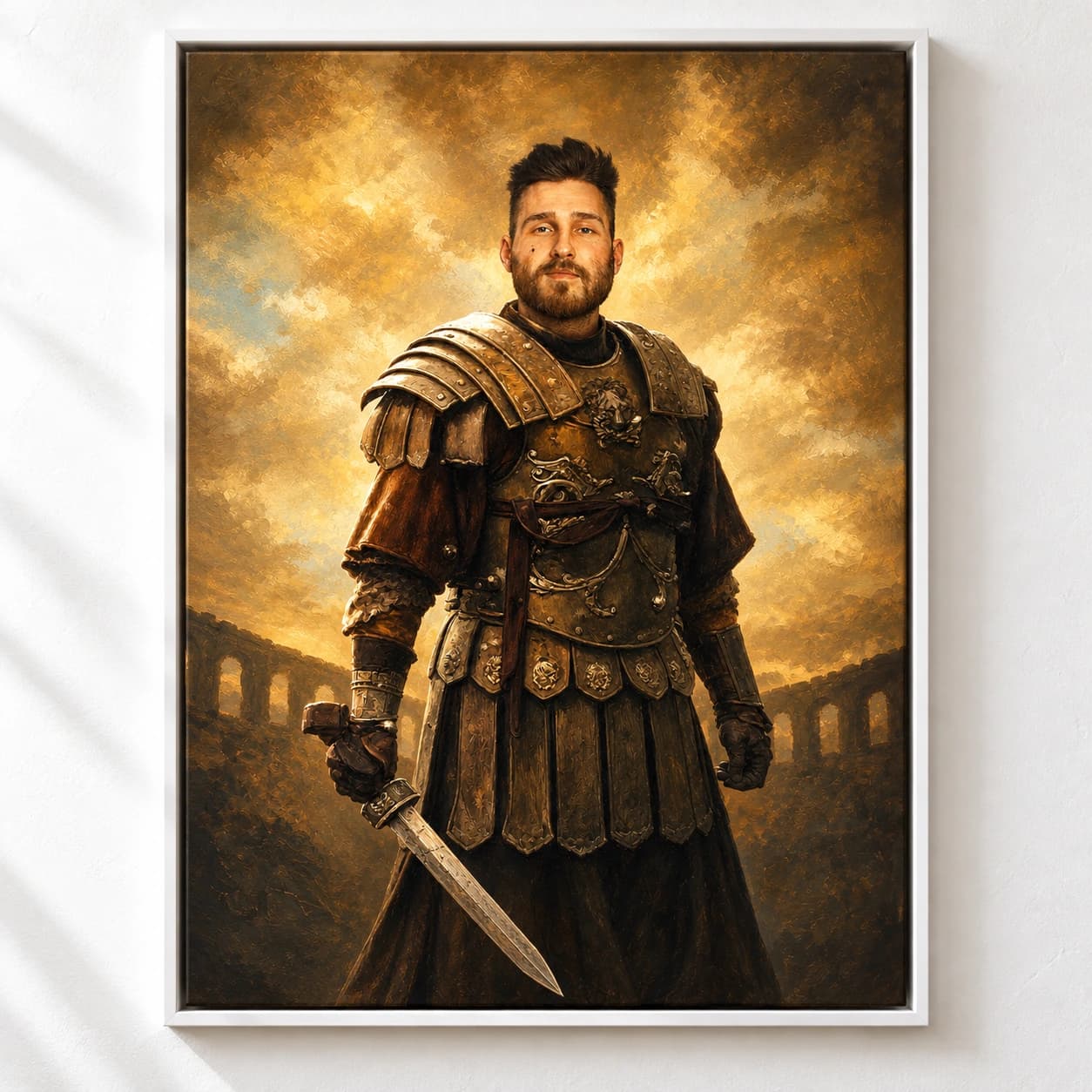 The Gladiator: white floating frame