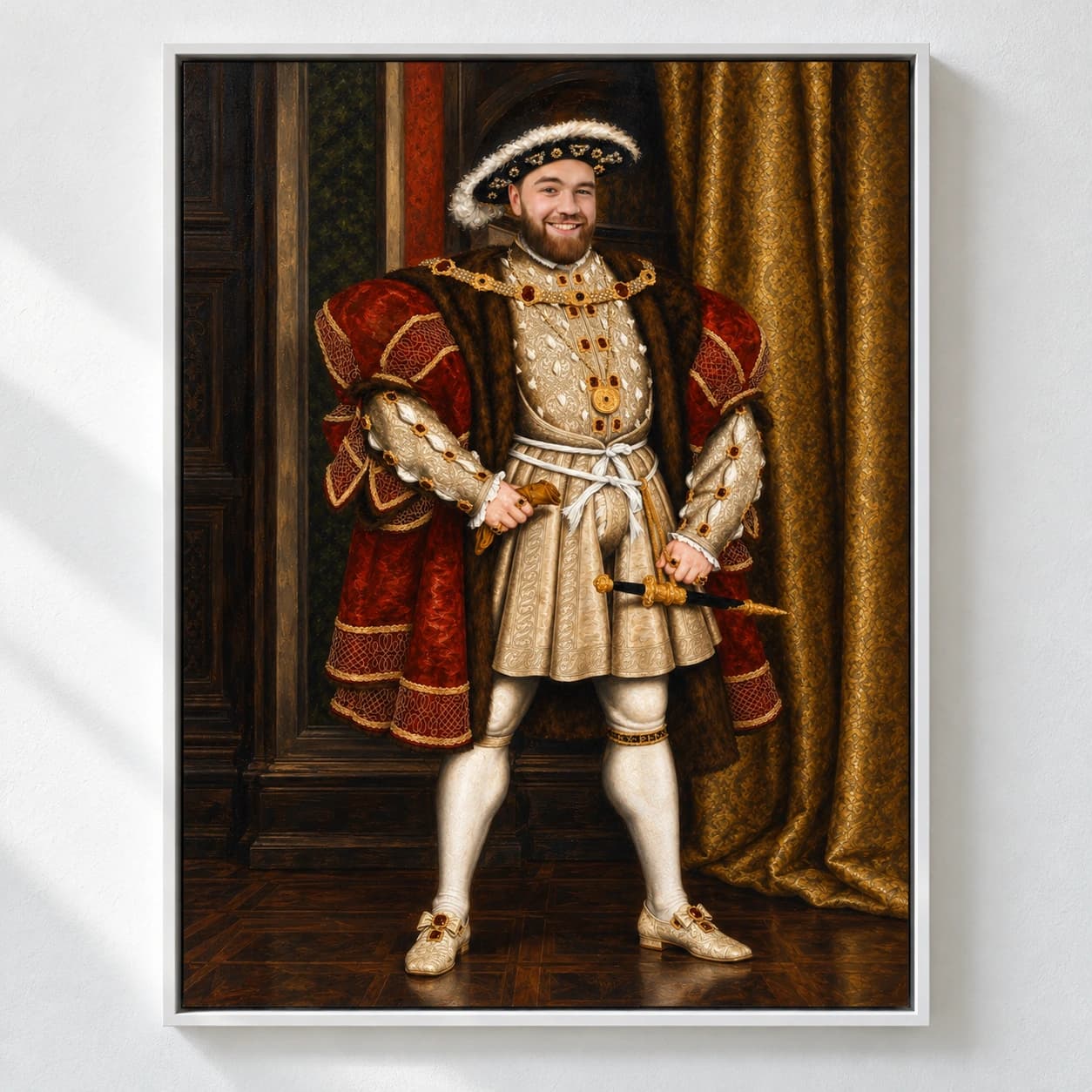 The Grand King: white floating frame