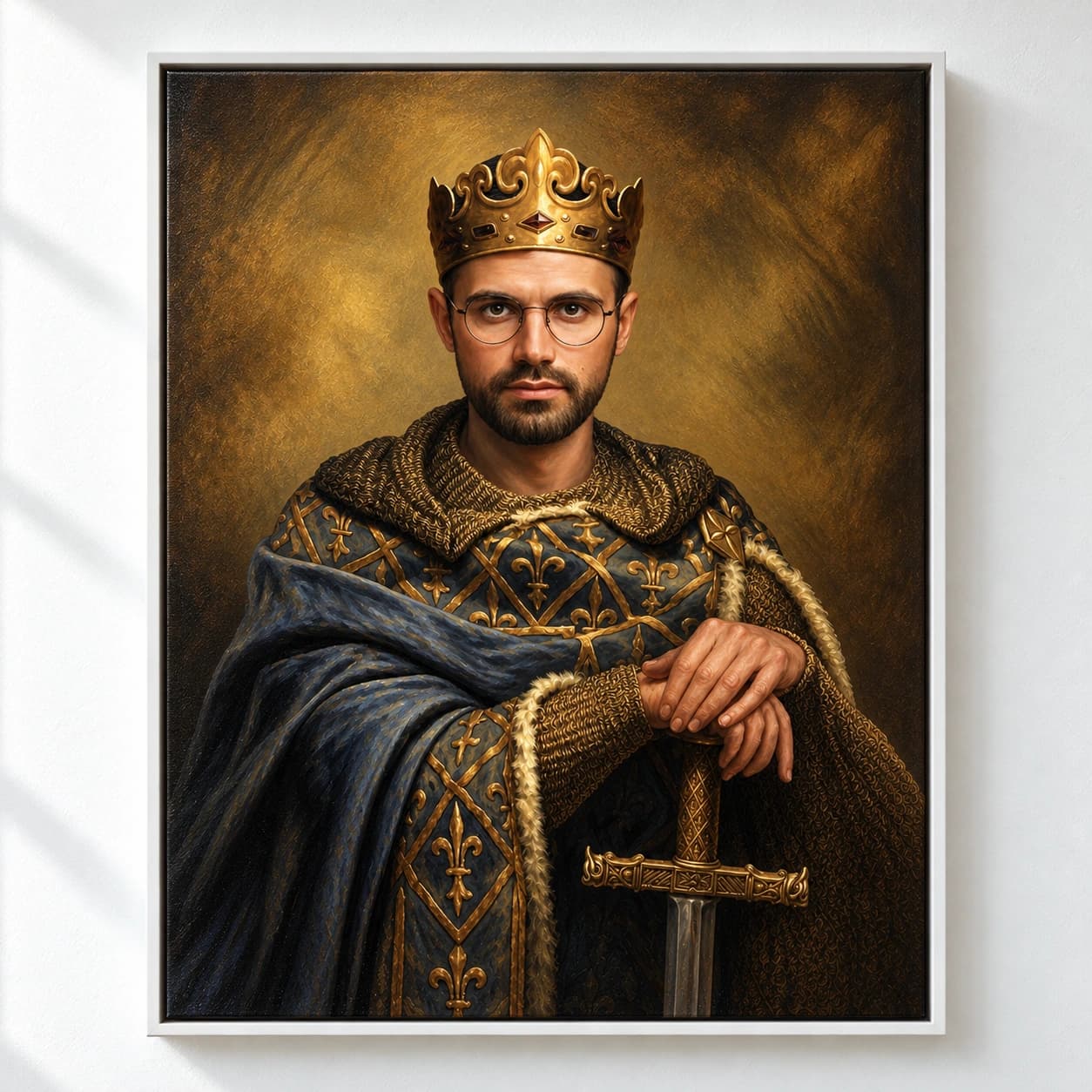 The King II: white floating frame