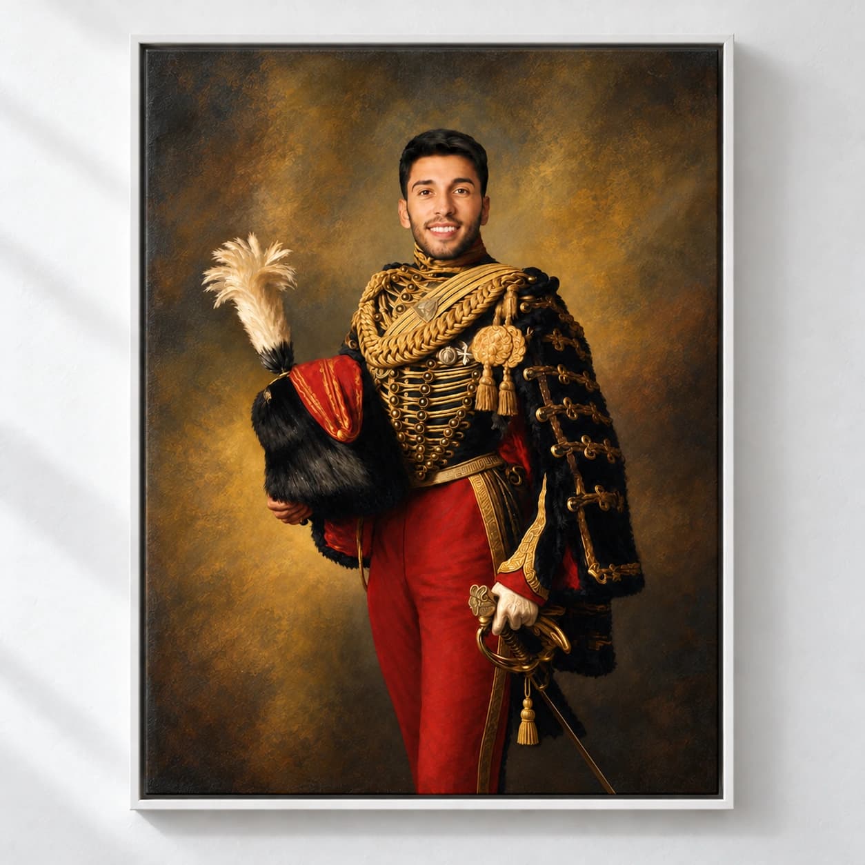 The Noble Portrait: white floating frame