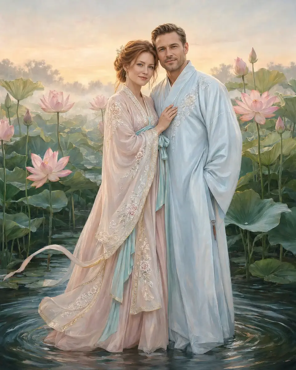 Kimono Couple portrait style preview